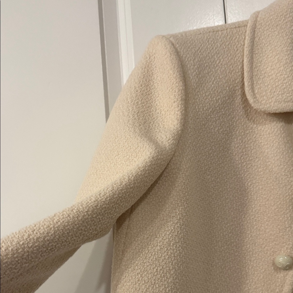 NWT Celine Cream Jacket Shirt Collar Tweed Cashmere Jacket size 40 - Picture 6 of 13